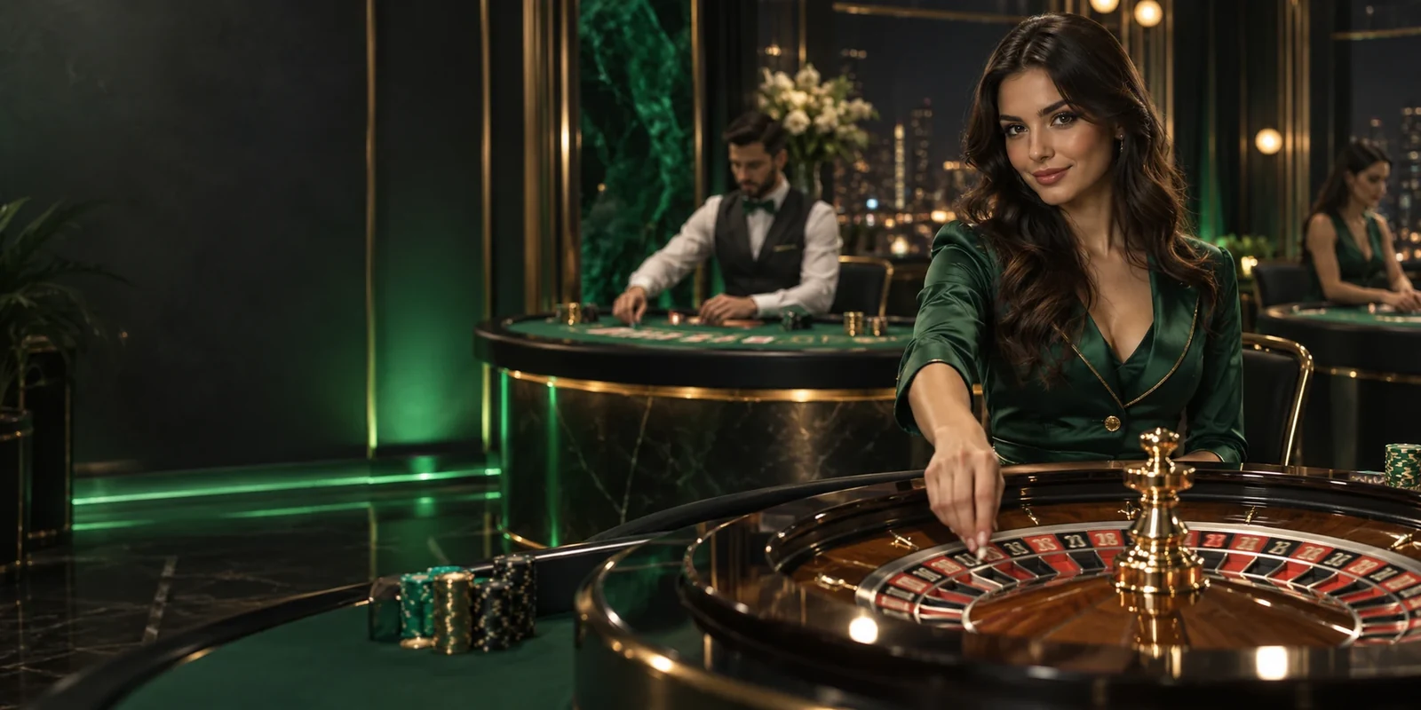 দুই প্রাপ্তবয়স্ক BC Originals গেমসকে BC.GAME স্টুডিওতে ঘুরে দেখছেন